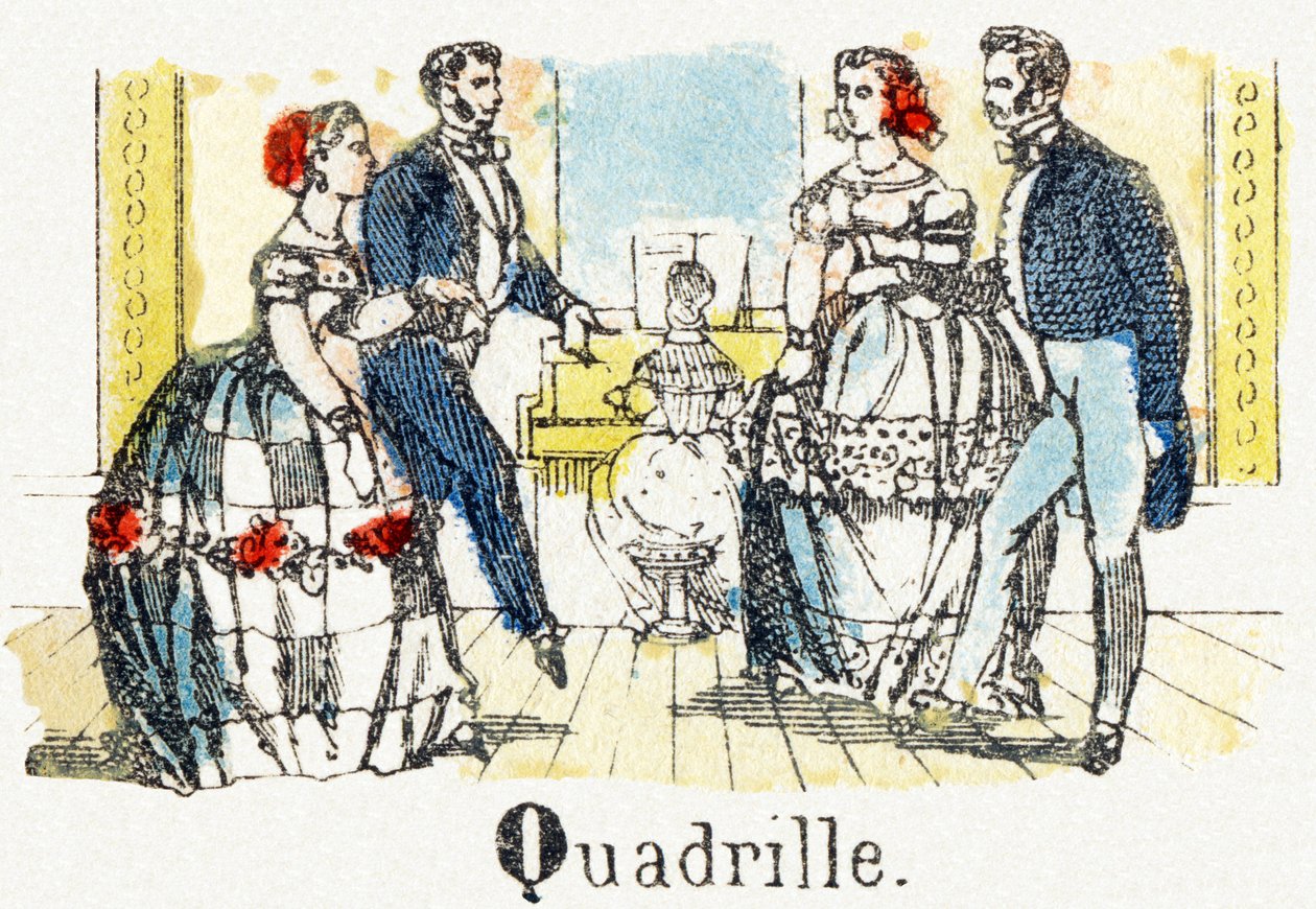 Q - Quadrille - Child Entertainment Alphabet ca. 1890 (litografi) av Unbekannt