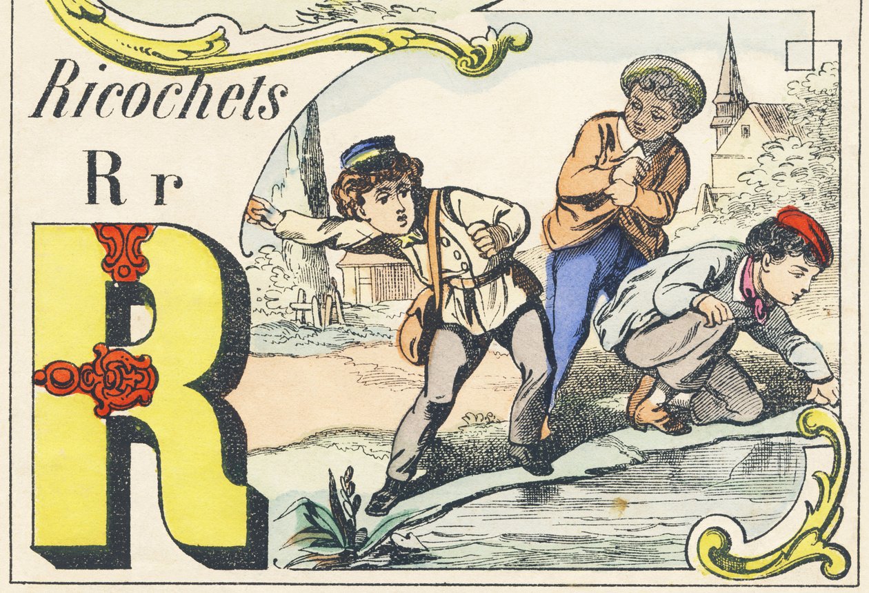 R : rikosjetter - Spillalfabet, ca. 1890 (illustrasjon) av Unbekannt