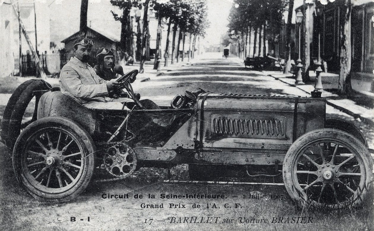 Racing, Grand Prix de France (ACF): Tønne kjører en Brasier-bil på Seine Inferior-banen, 2. juli av Unbekannt