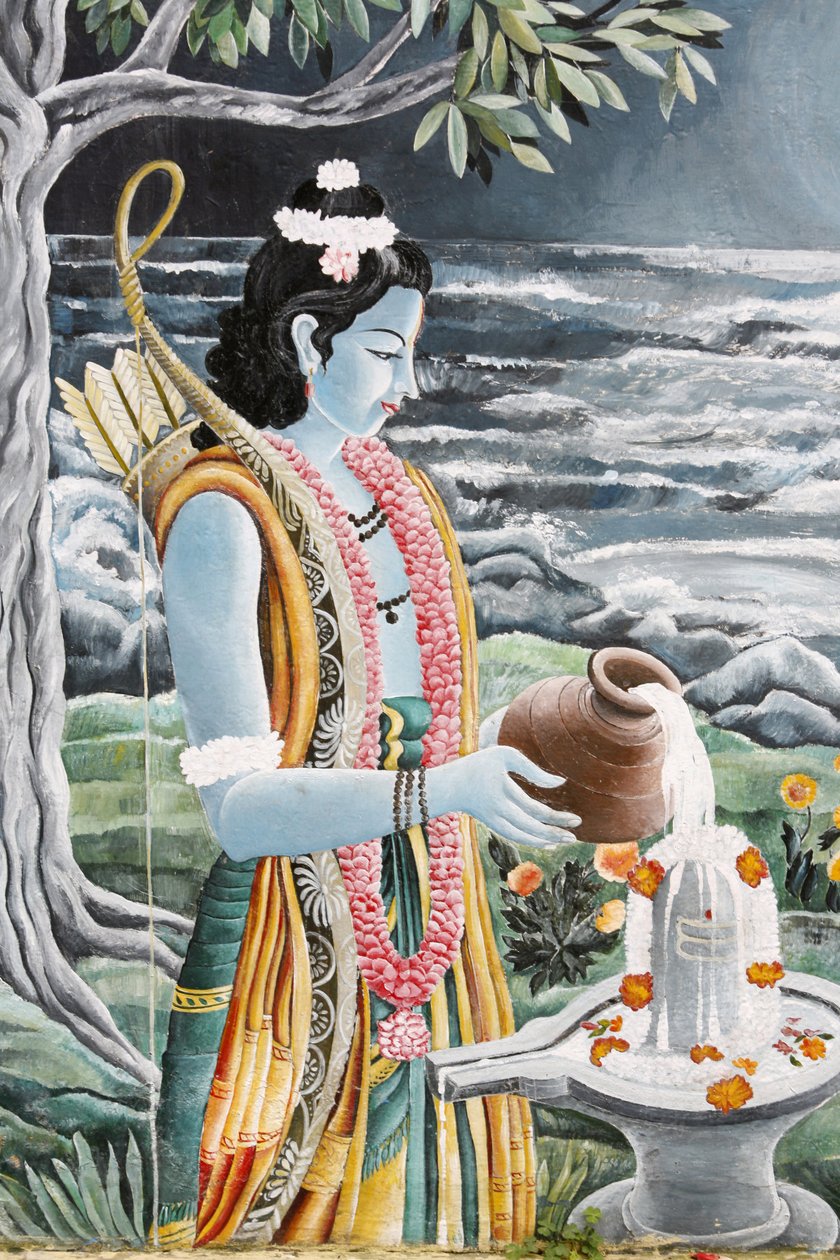 Rama heller melk over Shivas lingam. Pashupatinah, Katmandu, Nepal av Unbekannt