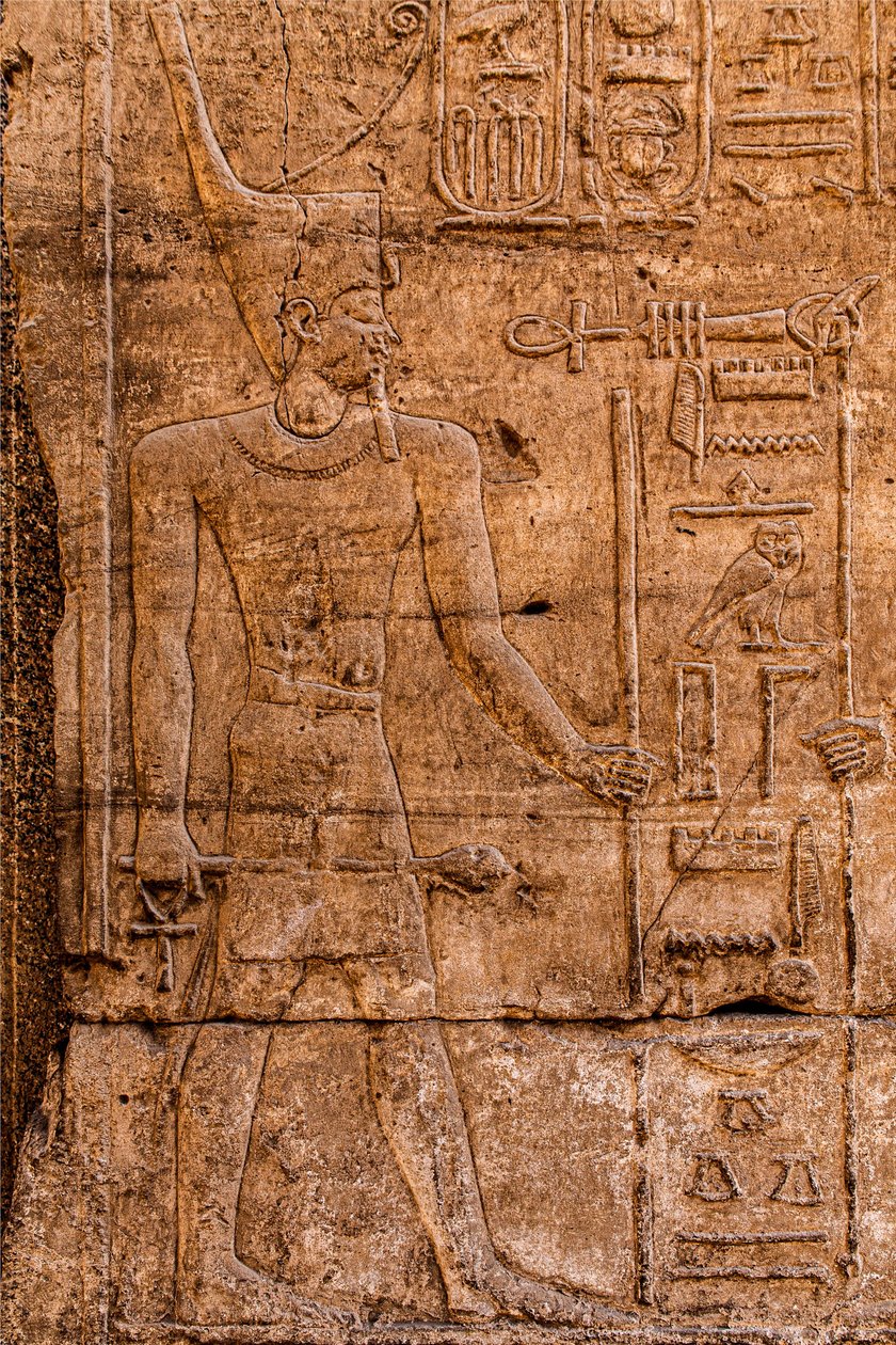 Relieff, Karnak-tempelet, Luxor, Theben, Egypt, Afrika (bilde) av Unbekannter Künstler