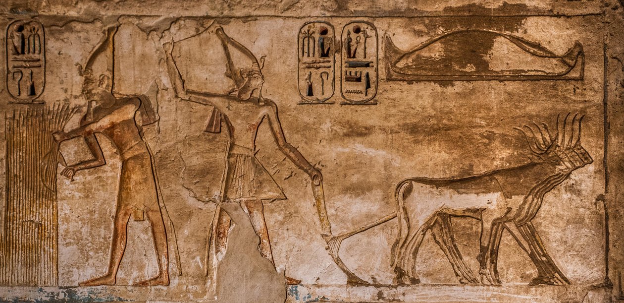 Relieff med brennende scener på den nordøstlige veggen av rom 26, Medinet Habu, liktempelet til Ramses III, Luxor, Theben-Vest, Egypt, Afrika (bilde) av Unbekannter Künstler
