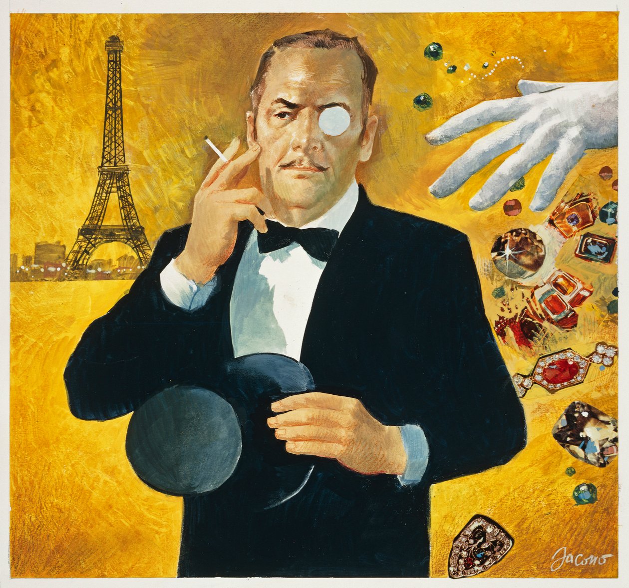Representasjon av Arsene Lupin, gentleman-innbruddstyv, Maurice Leblanc-karakter - Arkivillustrasjon av Alec Hunter
