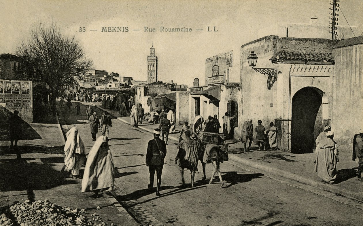 Rue Rouamzine i Meknes, Marokko av Unbekannter Künstler