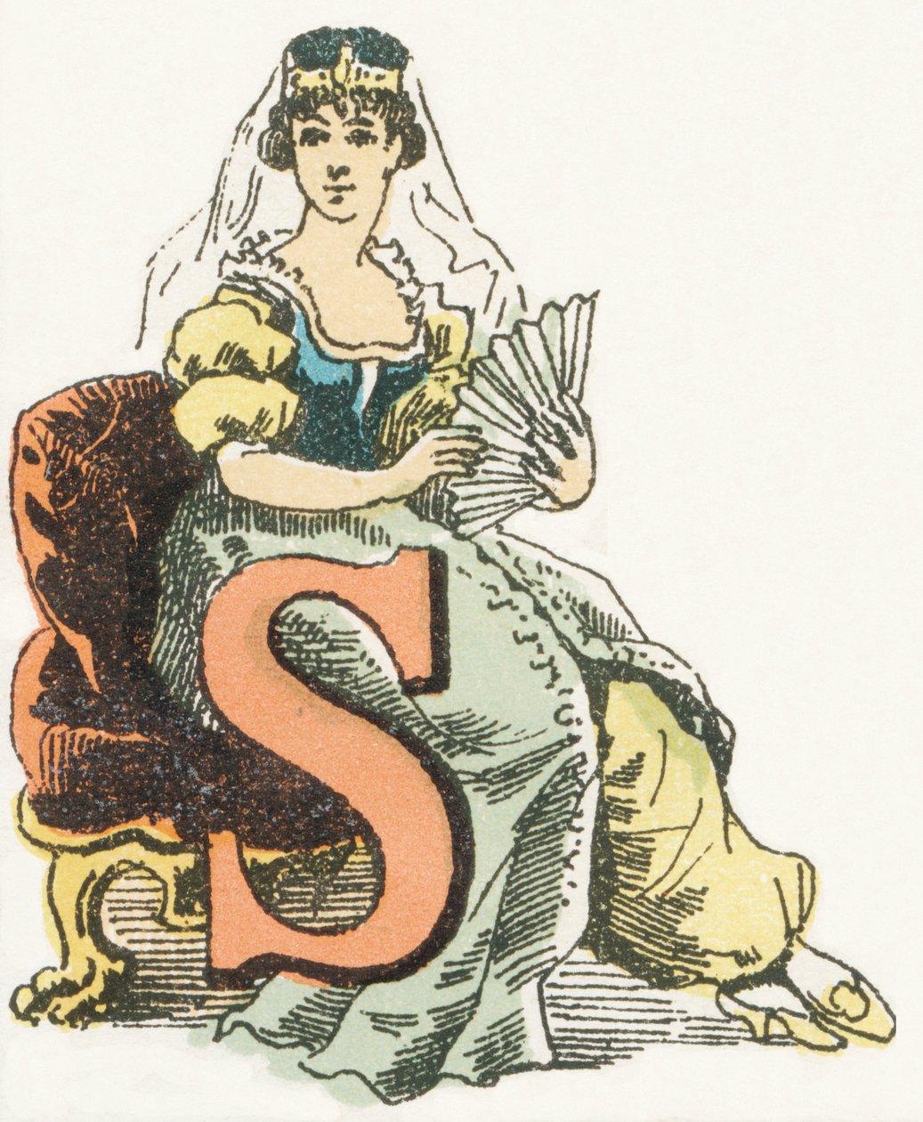 S - Sultane - Childish Alphabet, Editions Gordinne 1920 (gravering) av Unbekannt