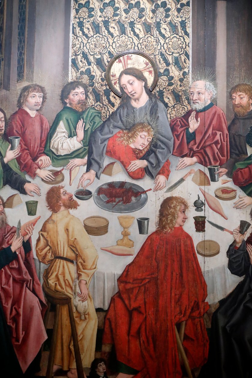 Saint-Pierre le Vieux katolske kirke, Kristus i hans lidenskap, Den siste nattverden, Maleri av Henri Lutzelman 1400-tallet, Strasbourg, Frankrike (bilde) av Unbekannt