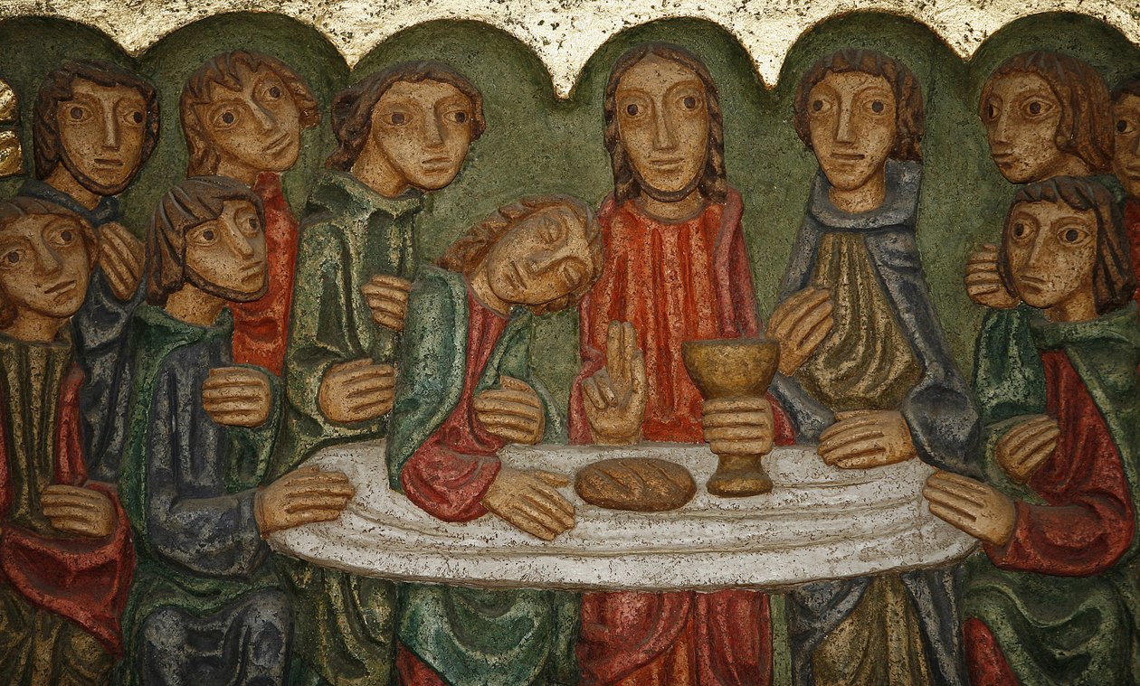 Saint-Samson katedralens hovedalterskulptur: Den siste kveldsmaten (Claude Gruer 1980), Dol-de-Bretagne, Frankrike av Unbekannt