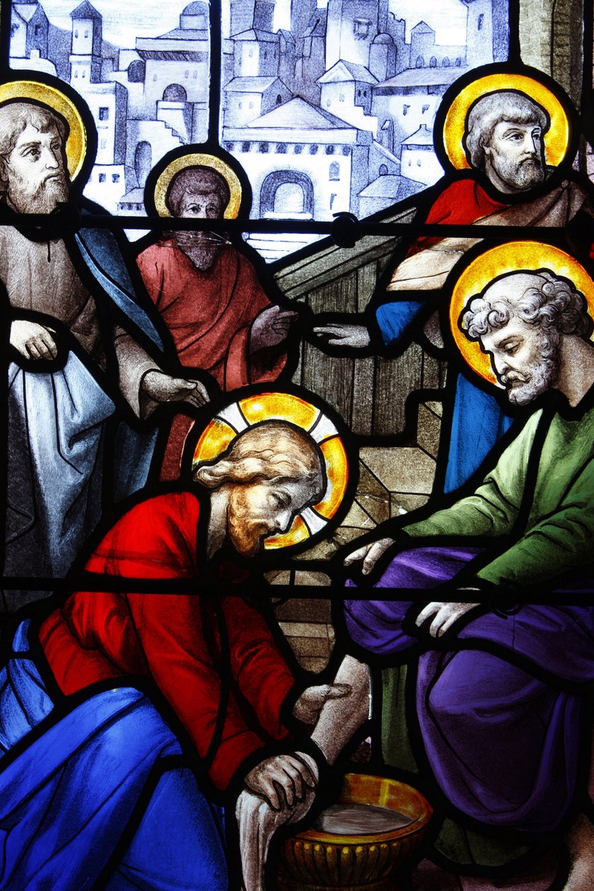 Saint Aignan Church Jesus vasker føttene til sine disipler, Chartres, Frankrike av Unbekannt