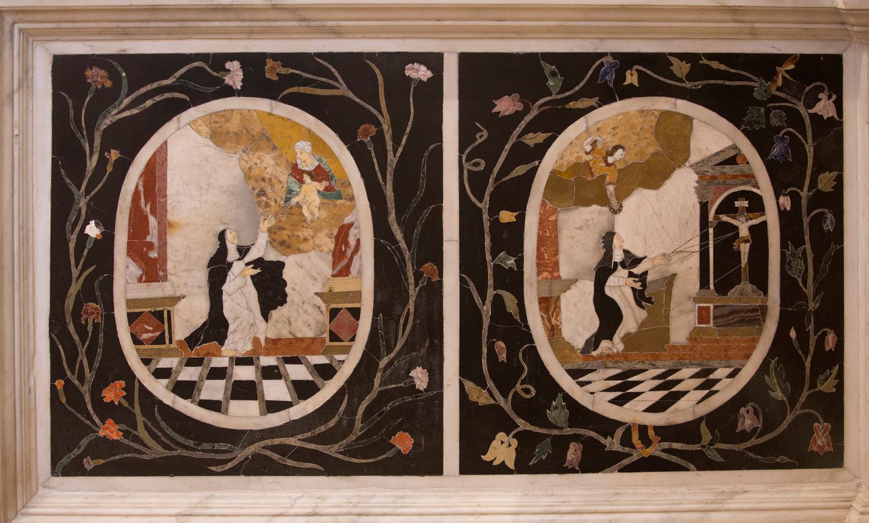 Saint Corona kirke, alter, marmor tarsia, Vicenza, Veneto, Italia (bilde) av Benjamin Baud