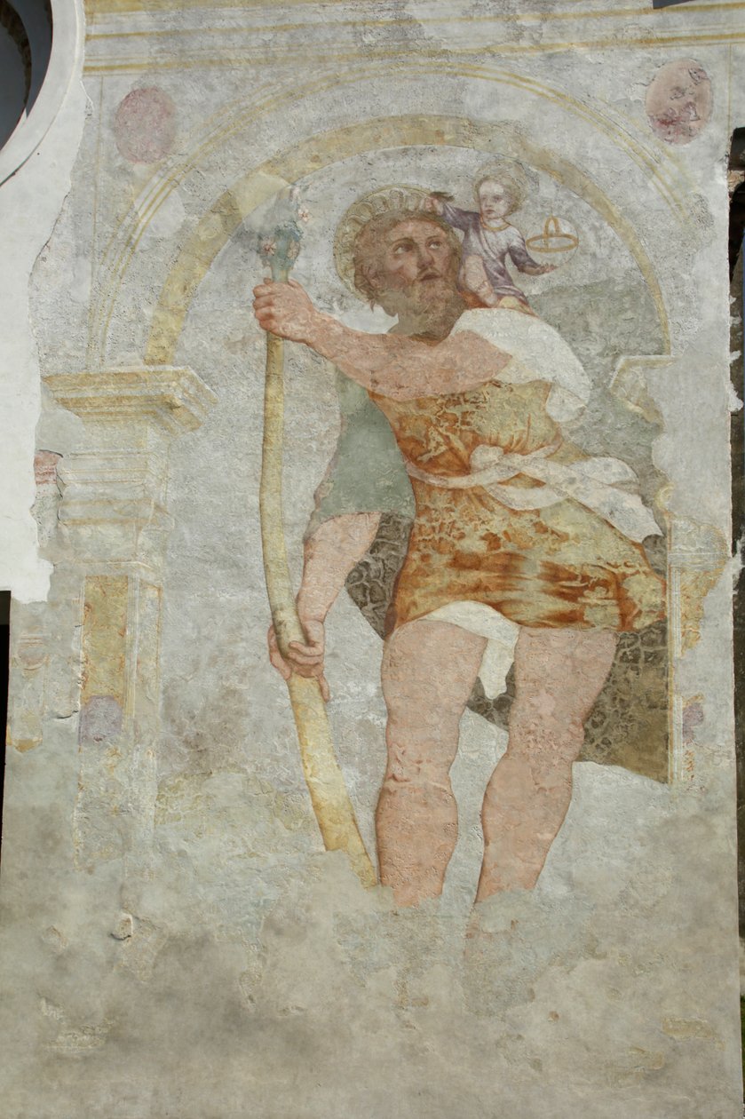 Saint Stefano a Gleris kirke, Saint Cristoforo fresco, San Vito al Tagliamento, Friuli Italia (bilde) av Benjamin Baud