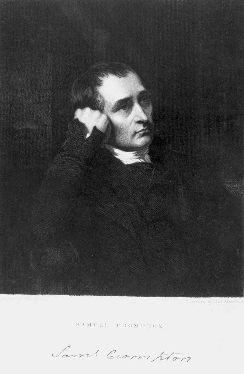 Samuel Crompton, engelsk oppfinner av det spinnende muldyret, tidlig på 1800-tallet av Unbekannt
