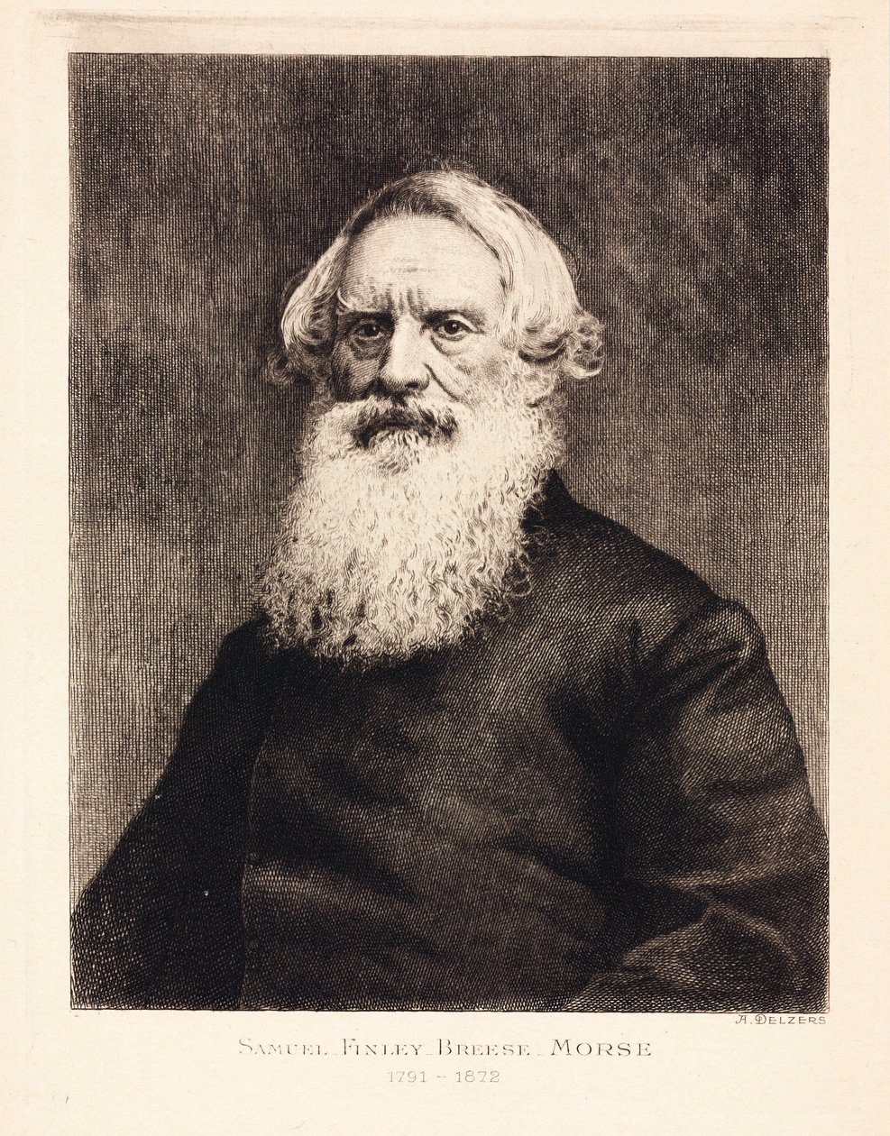 Samuel FB Morse, amerikansk kunstner og oppfinneren av morsekoden, ca 1870 av Unbekannt