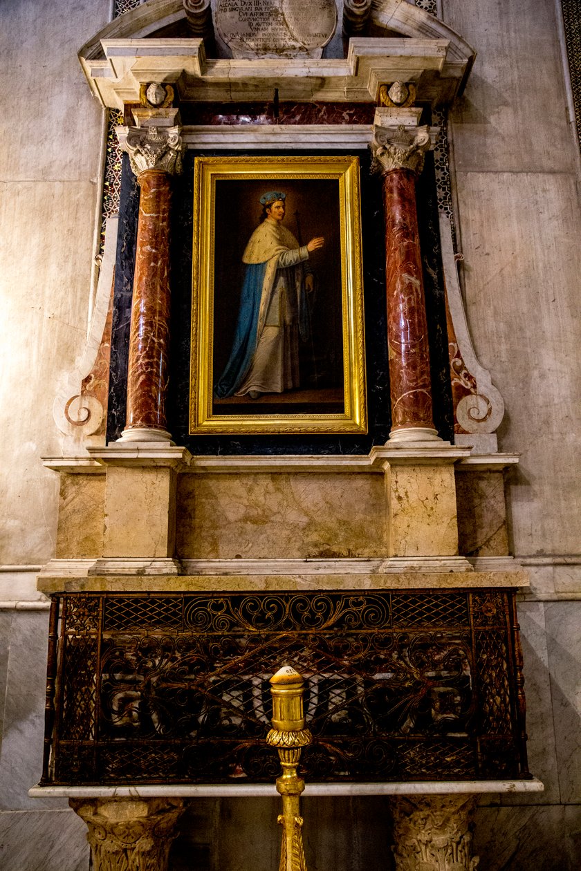 Santa Maria Nuova-katedralen, Monreale, Sicilia, Italia. Saint Louis alter. St Louis-maleri av Giaconia. (bilde) av Unbekannt