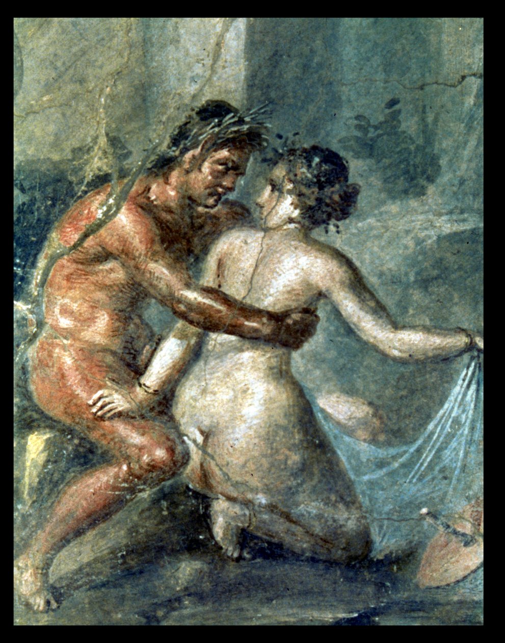 Satyr og Maenad, detalj fra et veggmaleri i Pompeii av Unbekannter Künstler