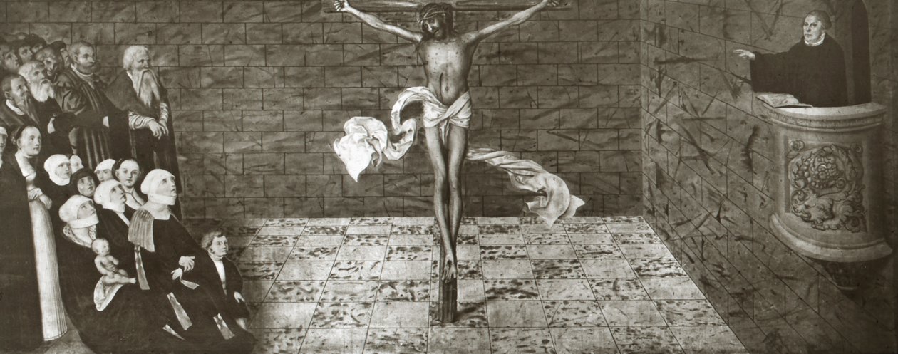 Scene fra livet til protestantens reformator Martin Luther av Unbekannter Künstler