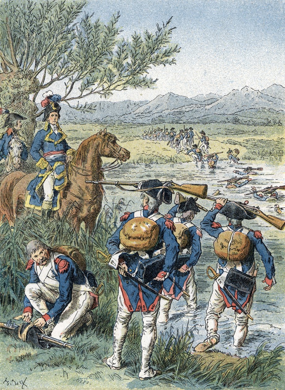 Andre slaget ved Zürich, Limmat Crossing (1799) av Unbekannter Künstler