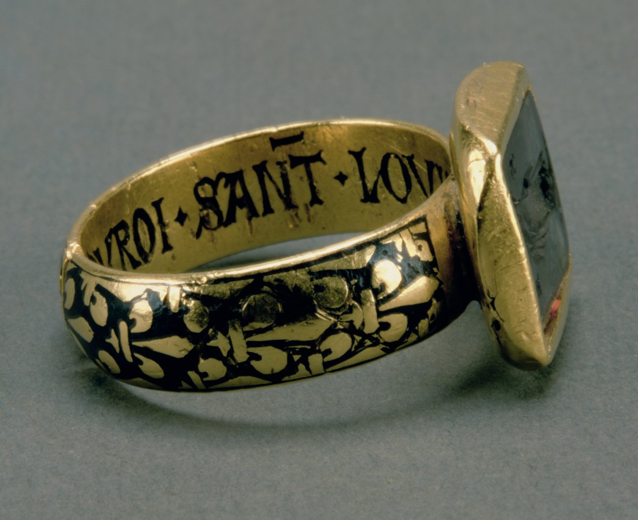 Signetring av kong Louis IX av Frankrike (St. Louis) (1215-70) (gull og emalje) (se også 98047) av Unbekannt