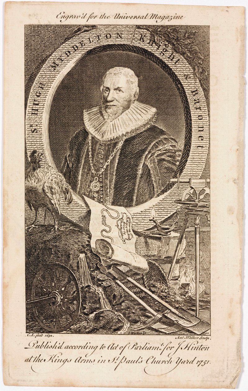 Sir Hugh Myddelton, walisisk gullsmed og ingeniør, ca 1620-tallet av Unbekannt