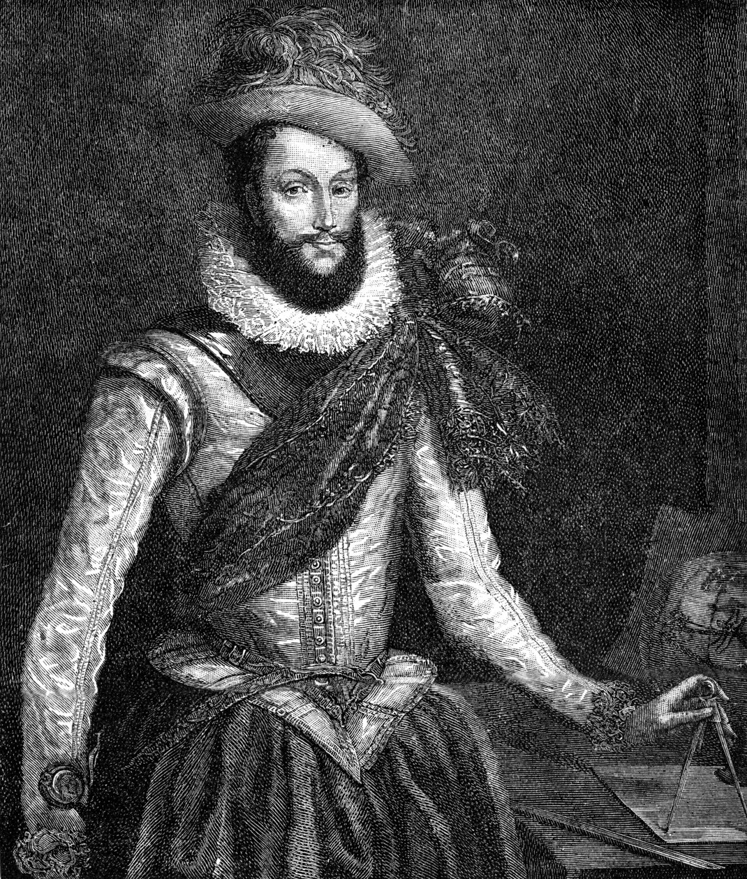 Sir Walter Raleigh av Unbekannter Künstler