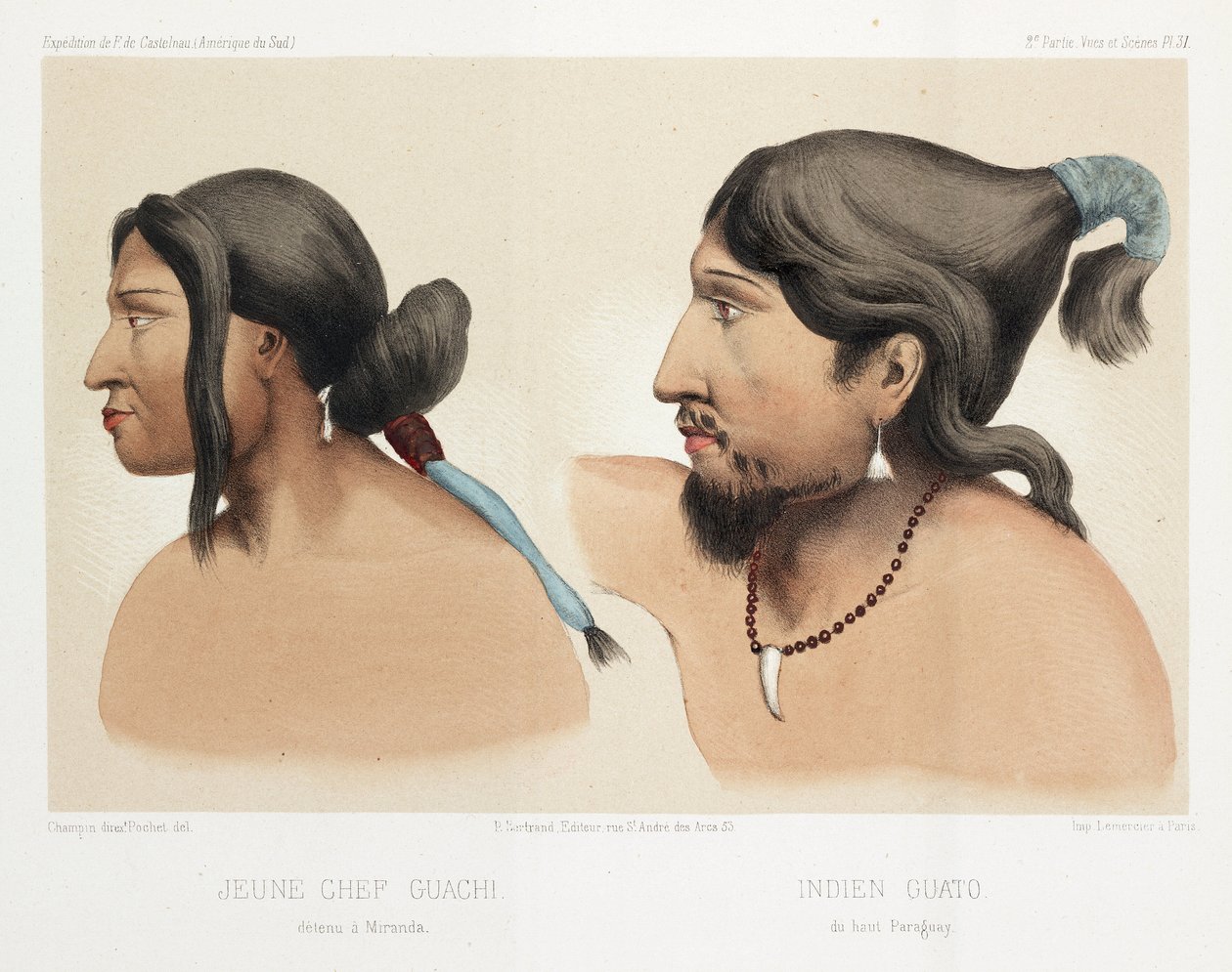 Søramerikanske indianere, ca 1843-1847 av Unbekannt