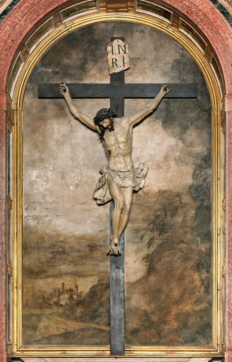 Sør-transept, krusifiksalteret, Angelo Nani og Carlo Natali 1641, trekiste av Giacomo Bertesi 1687, katedralen Santa Maria Assunta, katedralen i Cremona, Lombardia, Italia (bilde) av Unbekannt