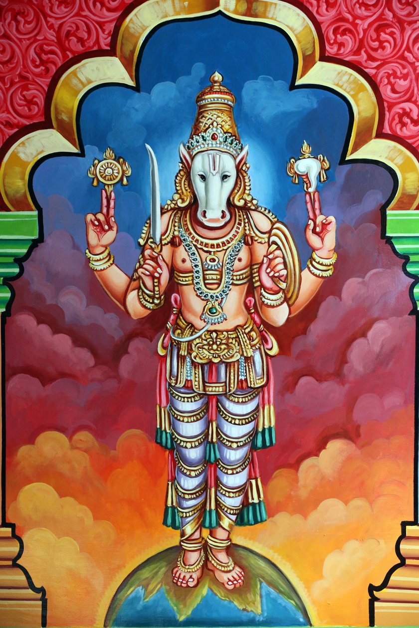 Sri Vadapathira Kaliamman hinduistisk tempel. Avatar av Vishnu. Kalki 10. inkarnasjon. Singapore av Unbekannt