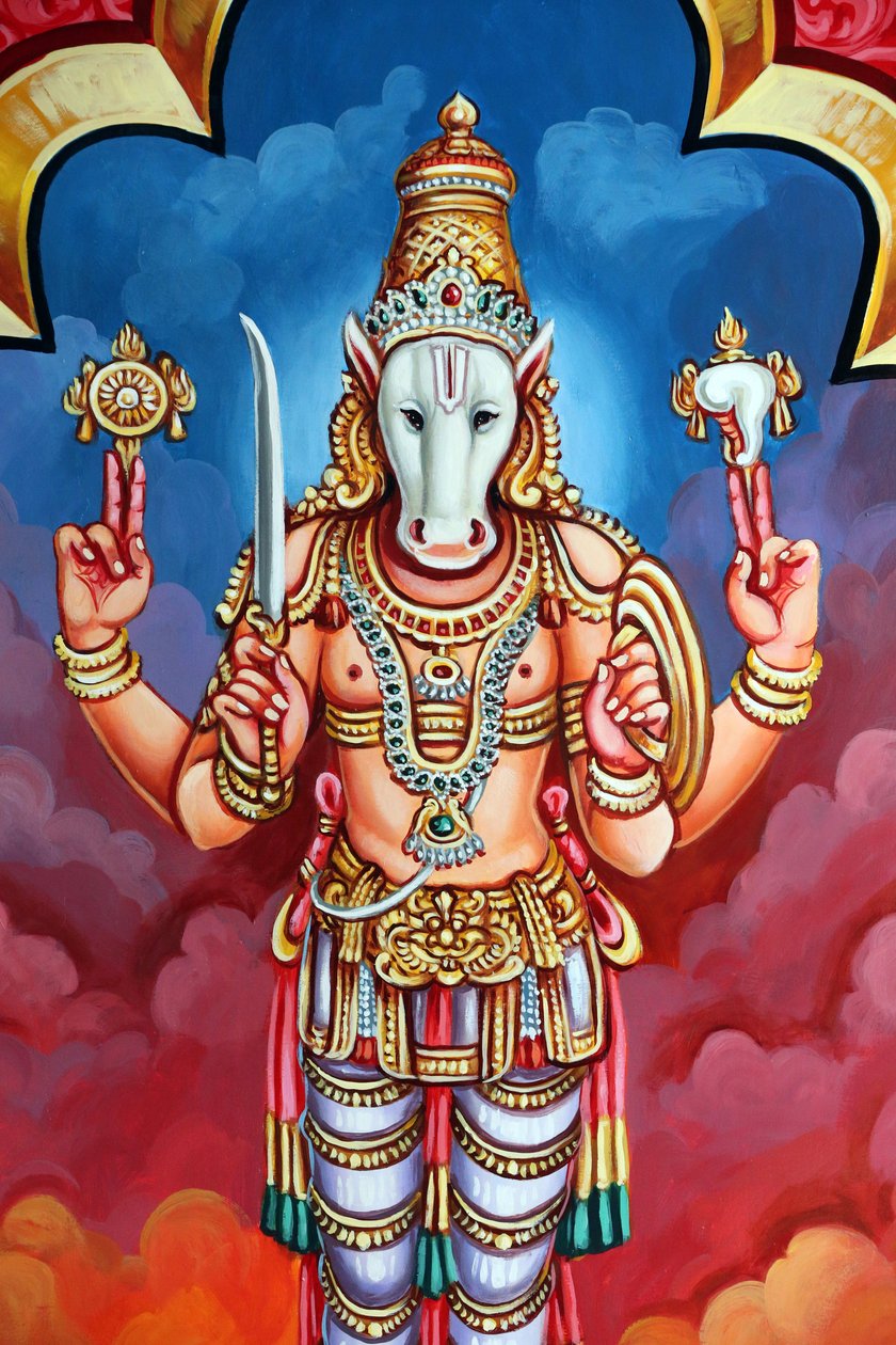 Sri Vadapathira Kaliamman hinduistisk tempel. Avatar av Vishnu. Kalki 10. inkarnasjon. Singapore av Unbekannt