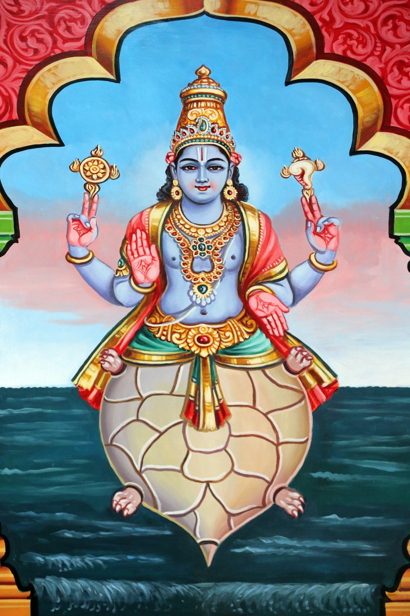 Sri Vadapathira Kaliamman hinduistisk tempel. Avatar av Vishnu. Kurma 2. inkarnasjon. Singapore av Unbekannt