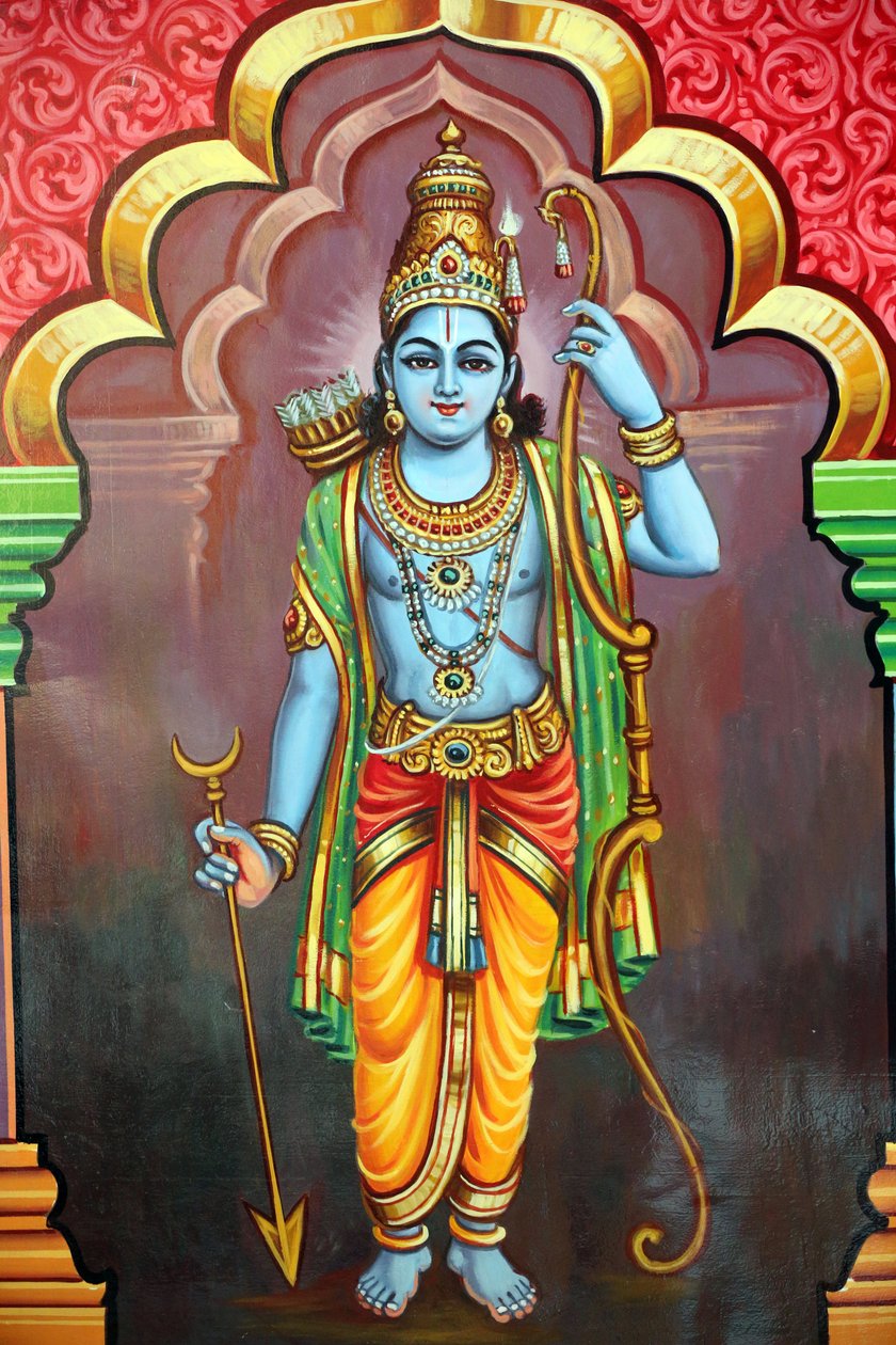 Sri Vadapathira Kaliamman hinduistisk tempel. Avatar av Vishnu. Lord Rama 7. inkarnasjon. Singapore av Unbekannt
