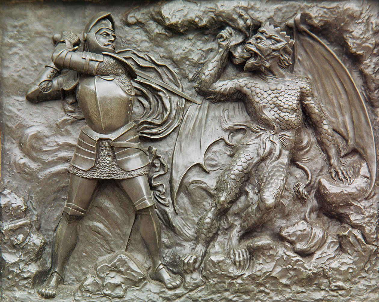 St. George Fighting the Dragon (bronse) av Unbekannt