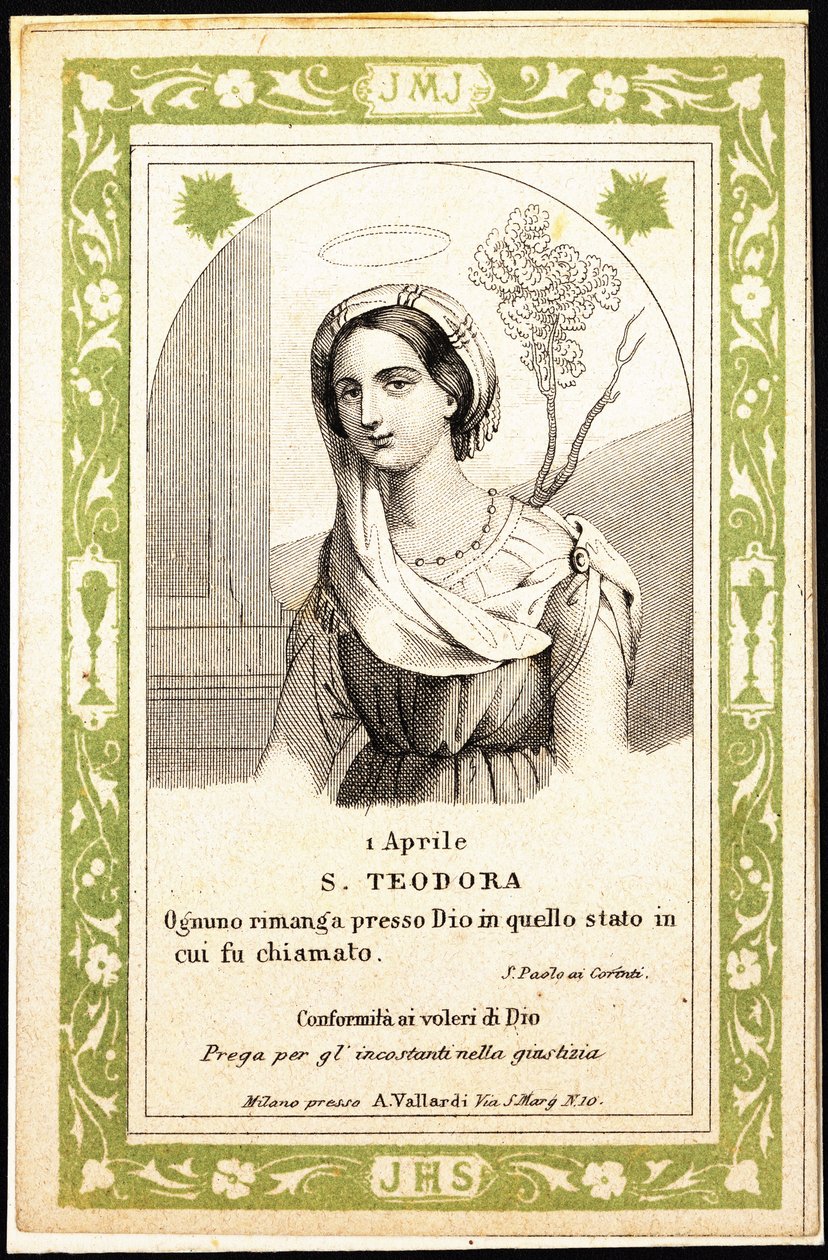 St. Theodora, tidlig på 1900-tallet (gravering) av Unbekannter Künstler