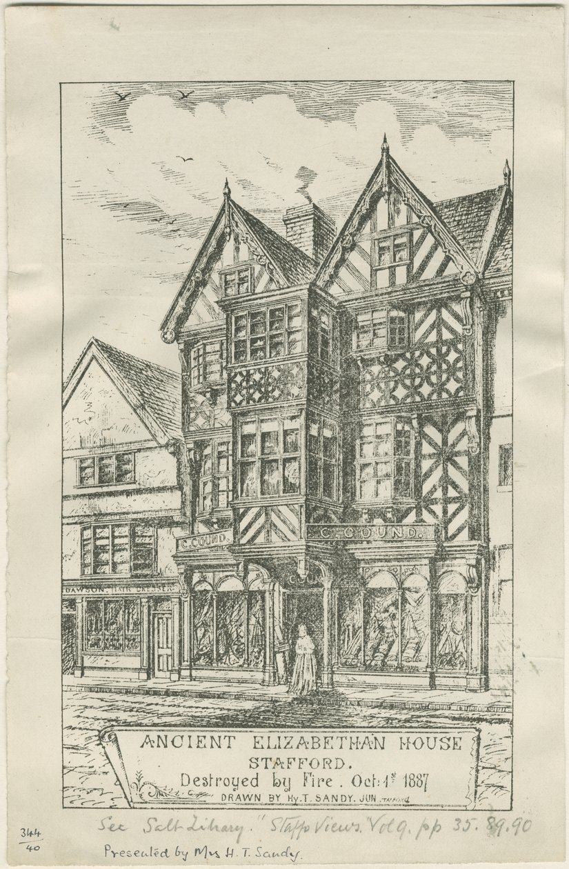 Stafford - Maids Head Inn: litografi, og [midten av 1800-tallet] av Unbekannt