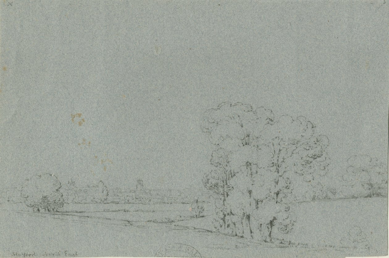 Stafford - North East View: blyanttegning, nd [?1800-tallet] av Unbekannt