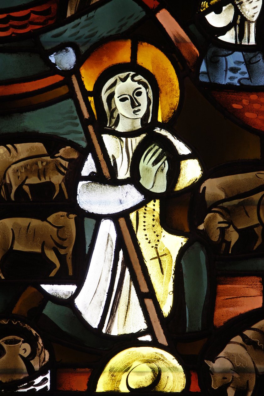Farget glass som viser Jean-Marie Vianney i Notre-Dame-de-la-Trinite-kirken, Blois, Frankrike av Unbekannt