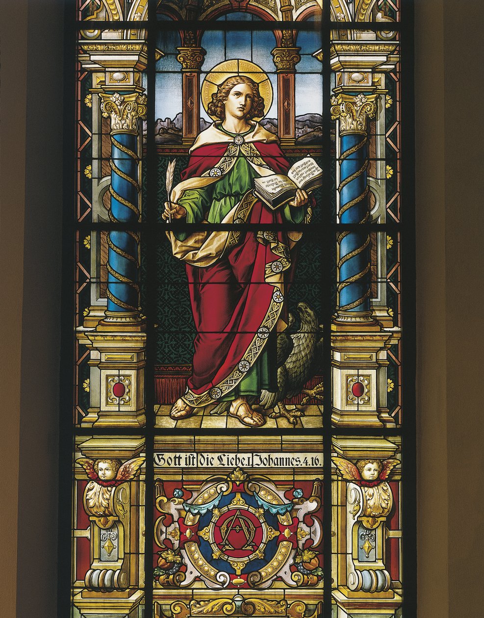 Glassmaleri av St. John the Evangelist, Stockholm, Sverige av Benjamin Baud