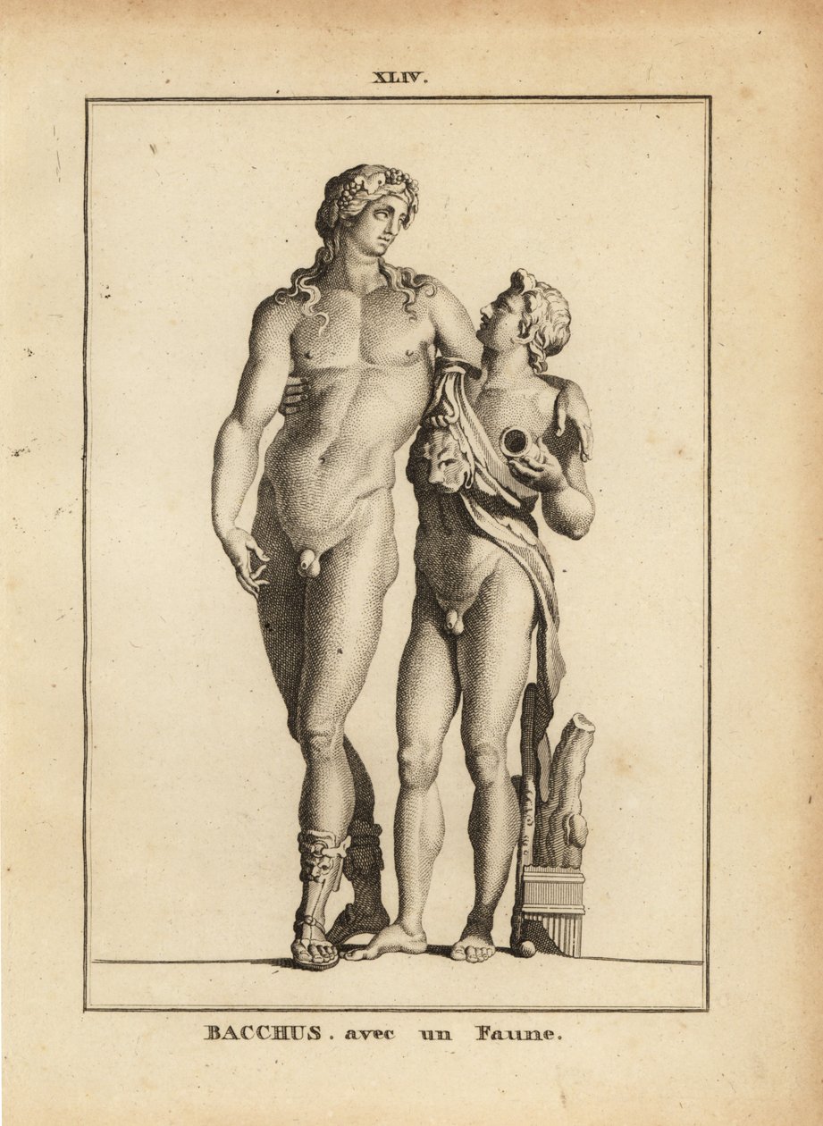 Statue av Bacchus, den romerske vinguden, og en ung faun av Unbekannt