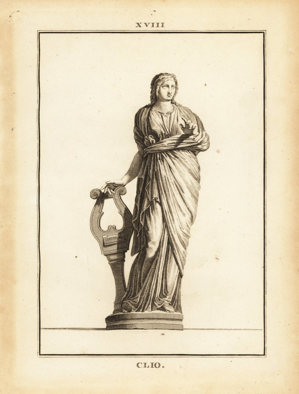 Statue av Clio, gresk muse av historie og lyrespilling, med lyre av Unbekannt