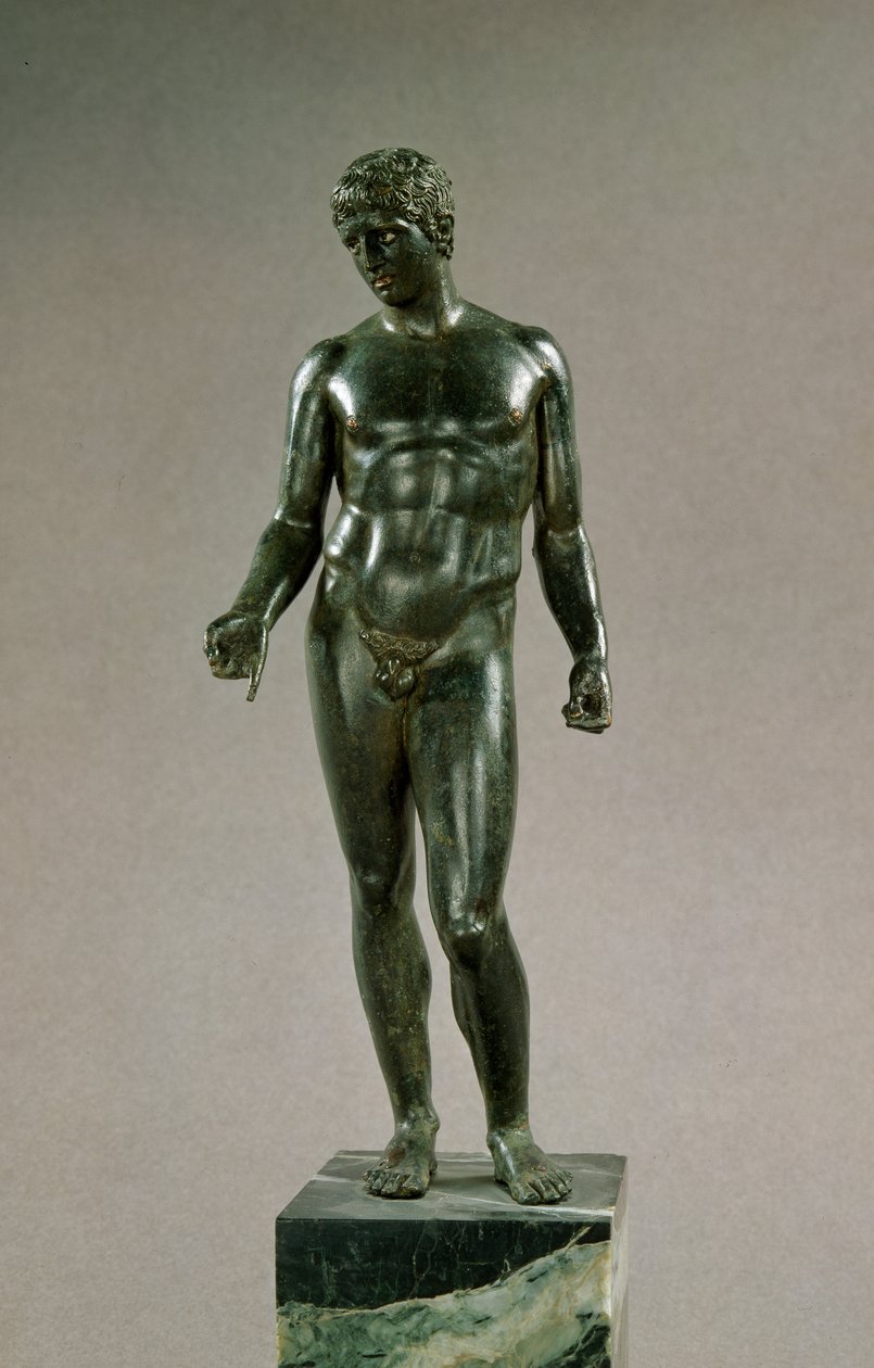 Statue av Merkur, tilpasning av den greske Discophoros of Polyclitus, romersk, 25-50 e.Kr. (bronse) av Unbekannt