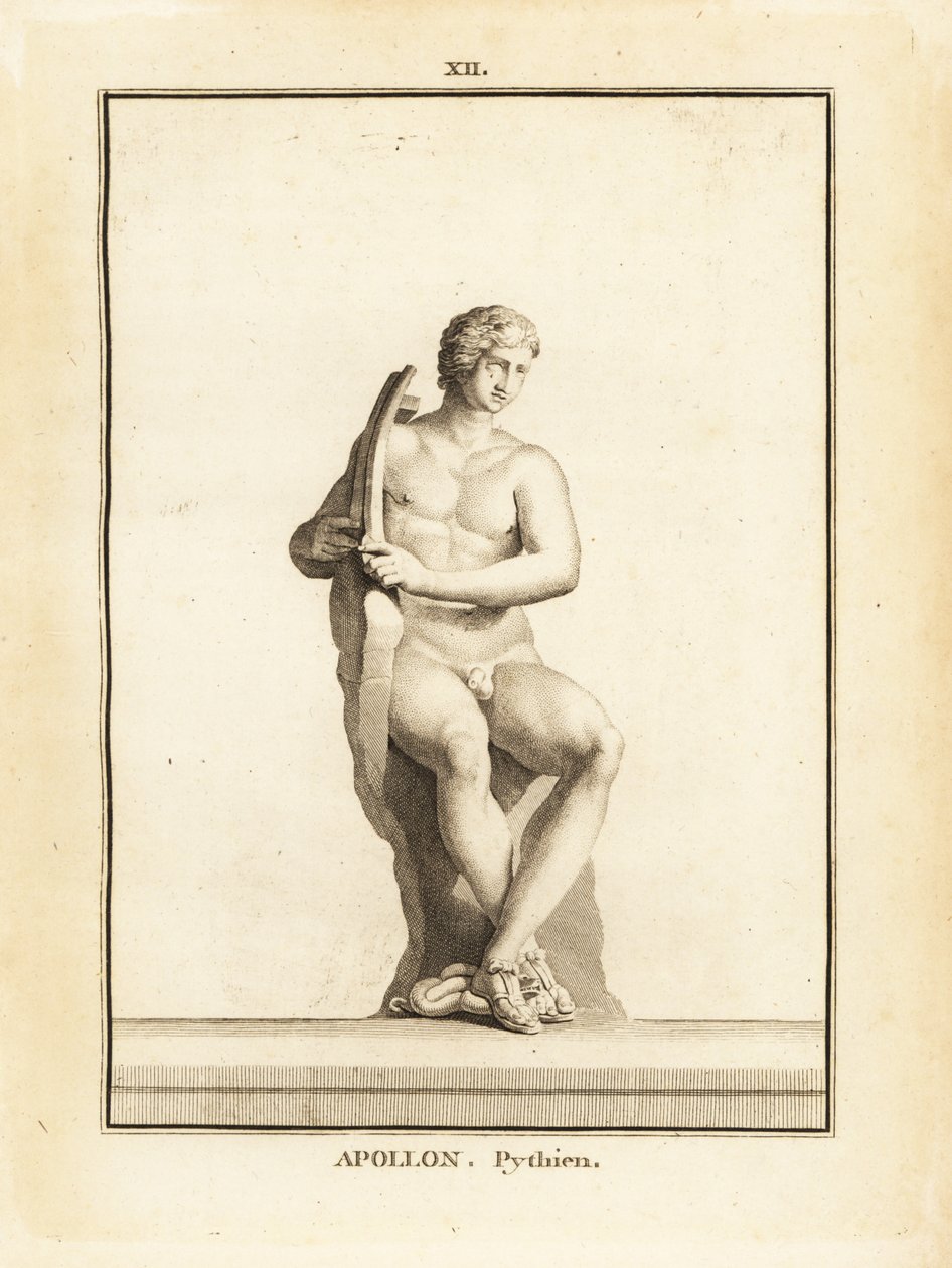 Statue av Pythian Apollo, skytshelgen for Delphi, med lyre av Unbekannt