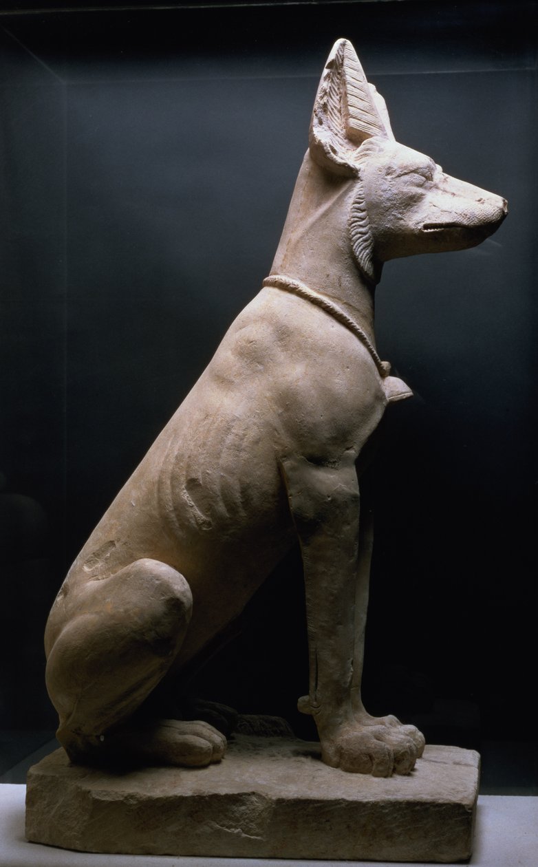 Statue av en hund, Mesopotamia, ca. 5000-1000 f.Kr. (kalkstein) av Unbekannt