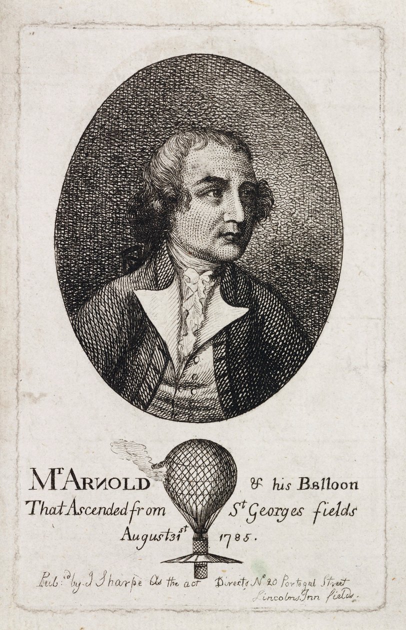 Stuart Amos Arnold, engelsk luftfartsnaut, ca 1785 av Unbekannt