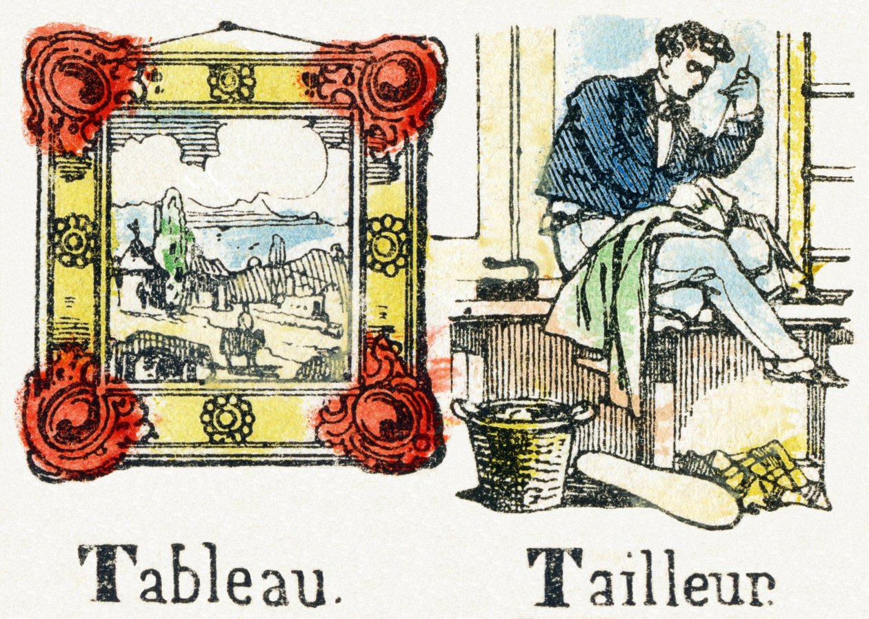 T - Tableau Tailleur - Child Entertainment Alphabet ca. 1890 (litografi) av Unbekannt