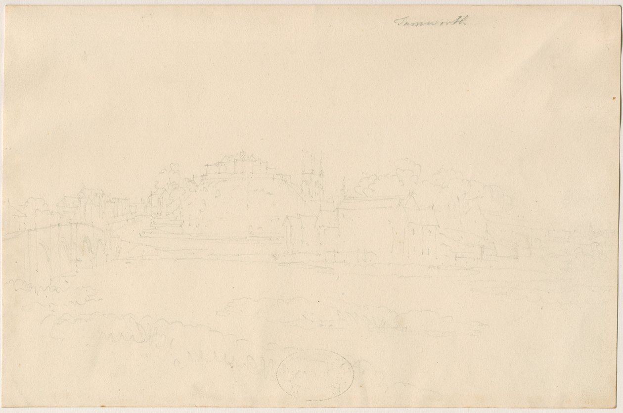 Tamworth Castle: blyanttegning, nd [1800-tallet] av Unbekannt