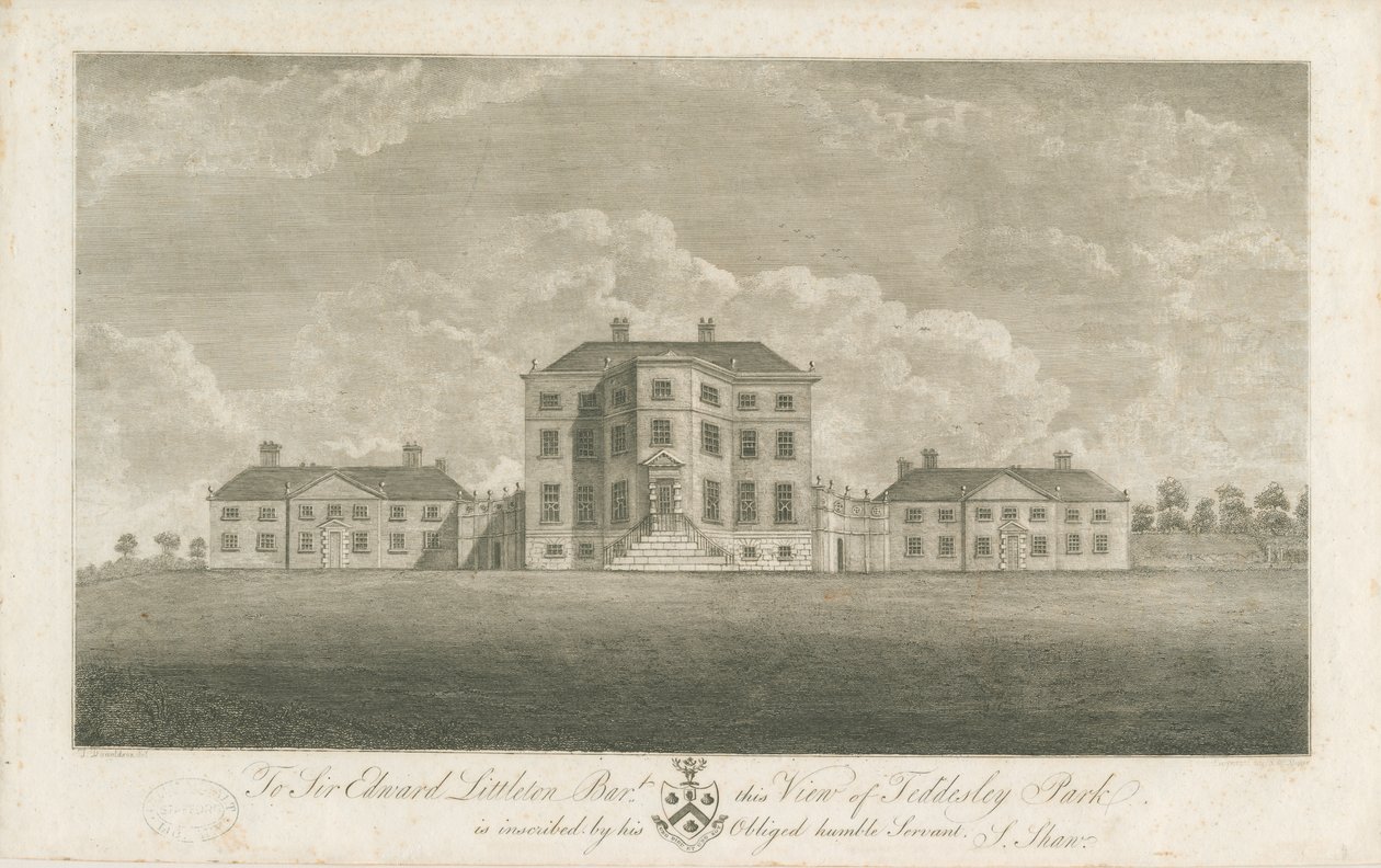 Teddesley Hall: gravering, og [slutten av 1700-tallet] av Unbekannt