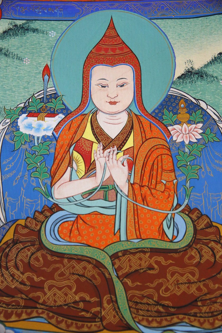Temple of the Thousand Buddhas Dashang Kagyu Ling menighet Jamgon Kongtrul Lodroe Thaye Monk ber, La Boulaye, Frankrike av Unbekannt