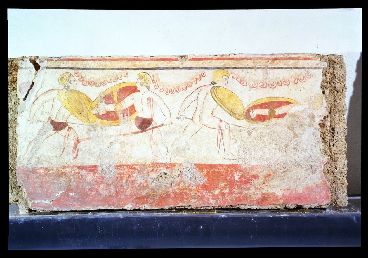 The Battle of the Gladiators, c 3. århundre f.Kr. (fresco) (for detaljer se 85148) av Unbekannt