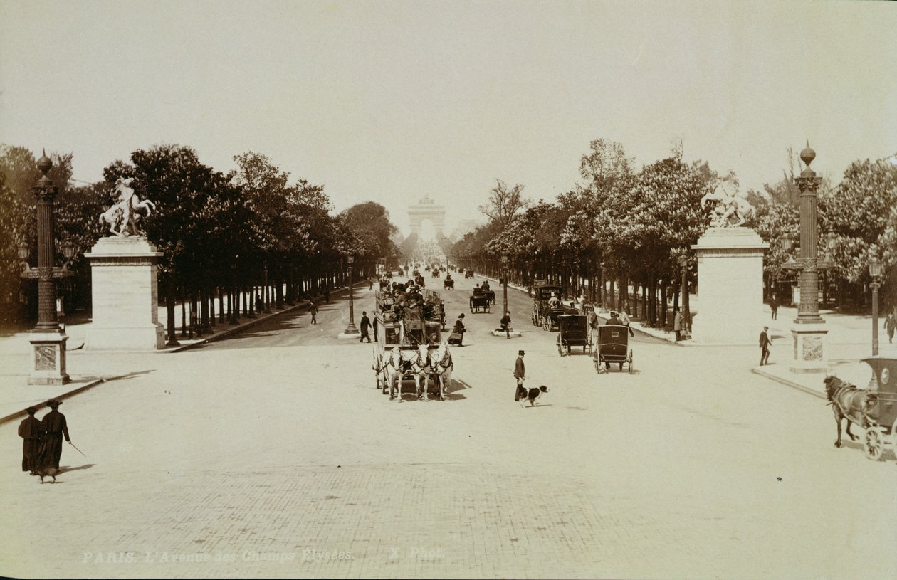 Champs Elysees, Paris (sepia-bilde) av Unbekannt