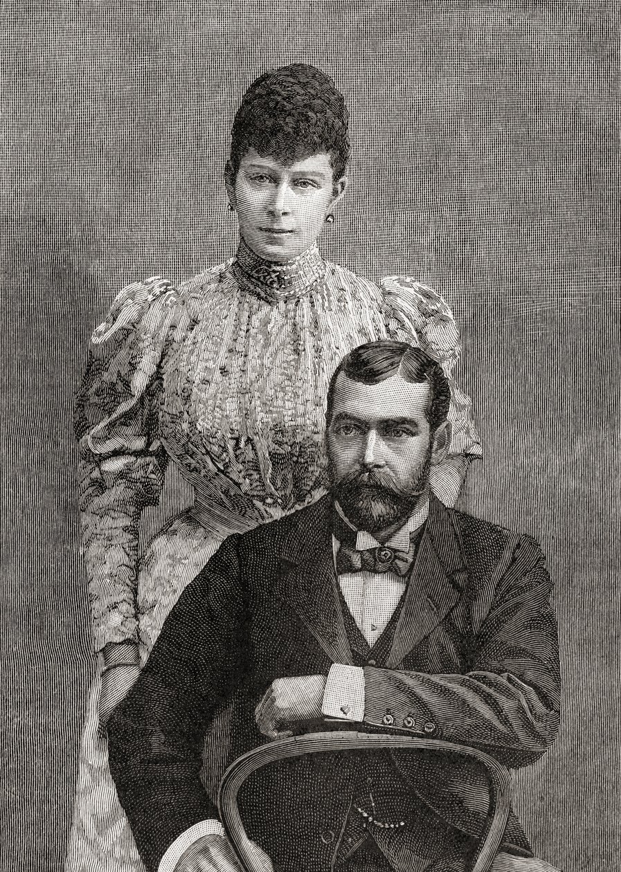 Hertugen og hertuginnen av Cornwall, George V og hans kone Mary av Teck. av Unbekannt
