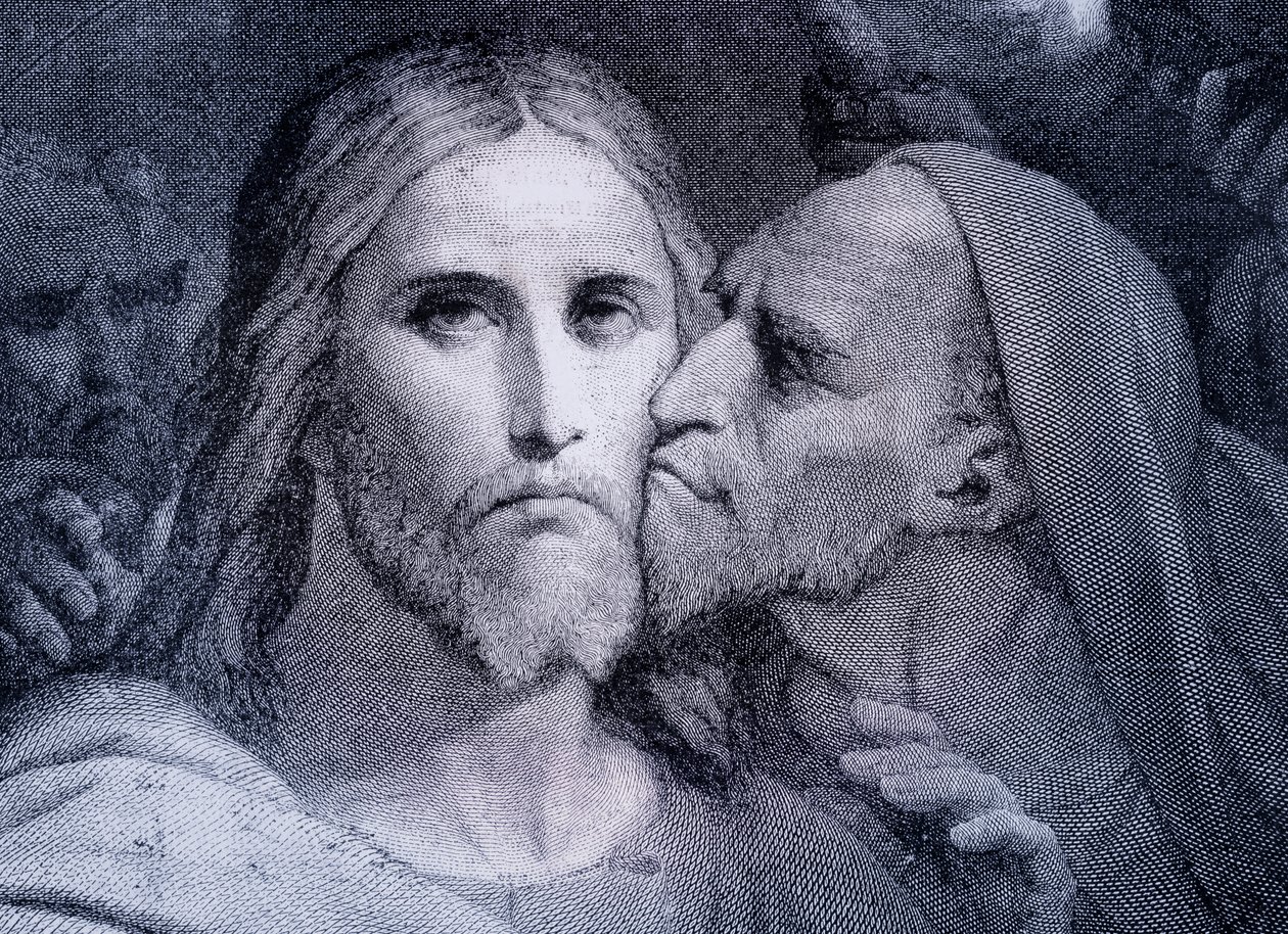 Kysset - Judas Iskariot kysser Jesus Kristus i Getsemane hage, fra 