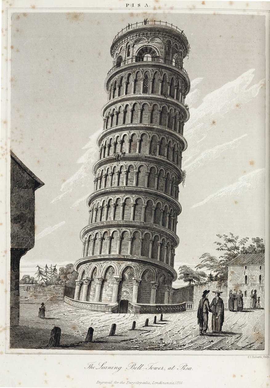 Det skjeve klokketårnet i Pisa av Unbekannt